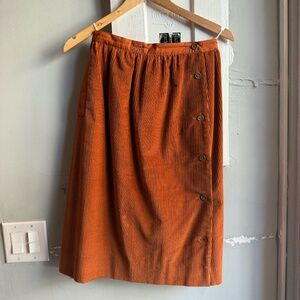 Courreges Orange Corduroy Skirt